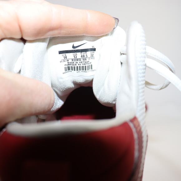 Nike Alpha Menace Pro 2 Football Cleats – Size 13 – Red/White - Picture 7 of 7